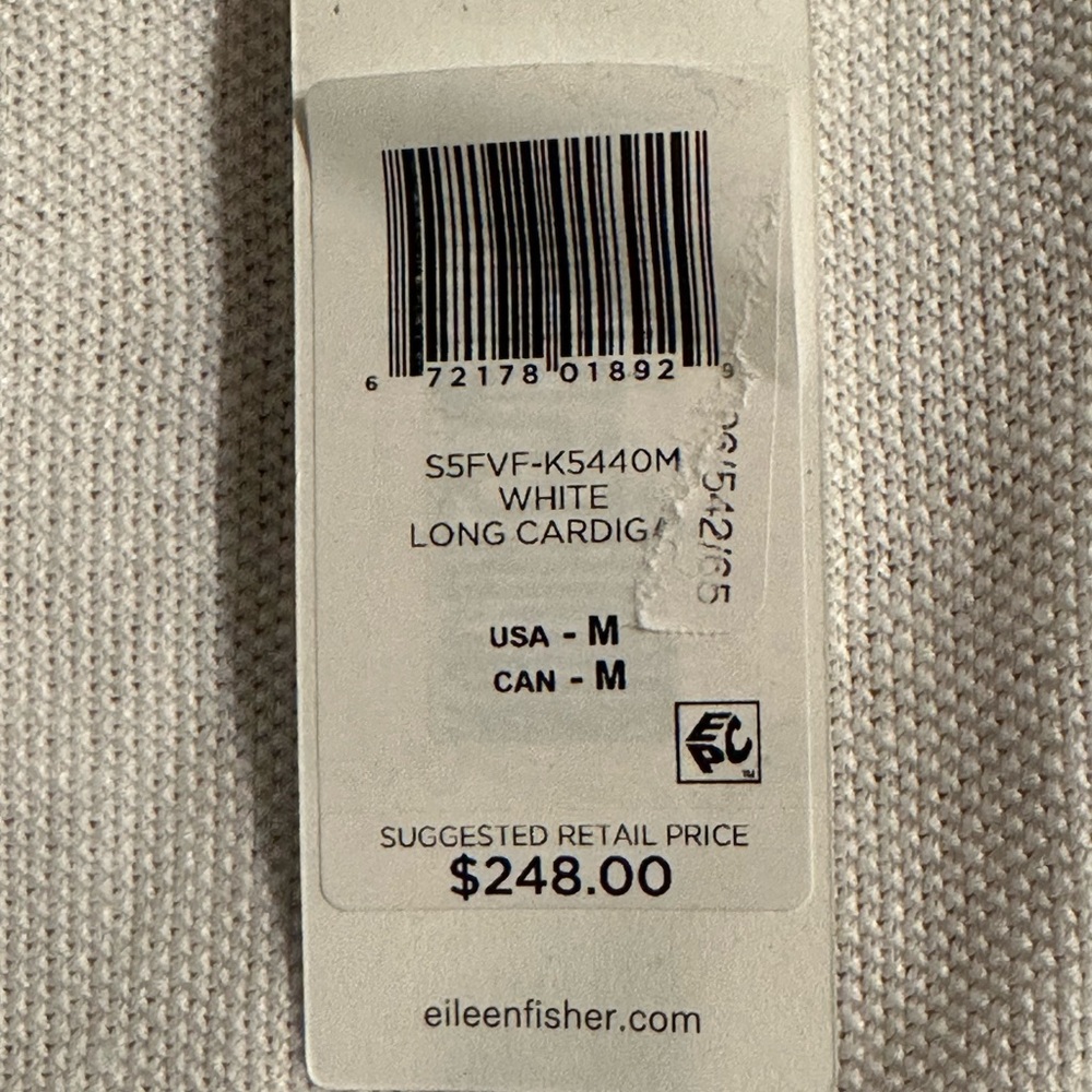 NWT  Eileen Fisher Organic Linen Blend Open Front Cardigan - Picture 9 of 12